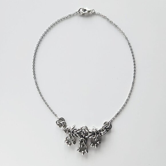 Gothic silver chandelier choker necklace ✦ unique silver choker necklace ✦ - Picture 5 of 5